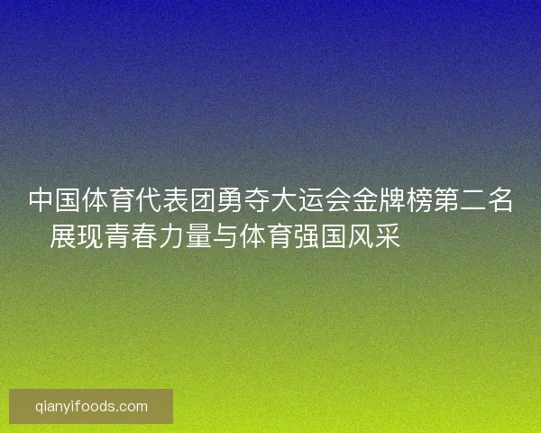 中国体育代表团勇夺大运会金牌榜第二名展现青春力量与体育强国风采 🏅🇨🇳