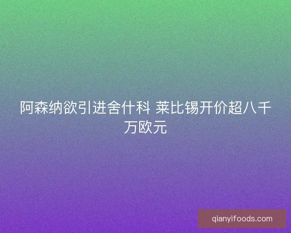 阿森纳欲引进舍什科 莱比锡开价超八千万欧元