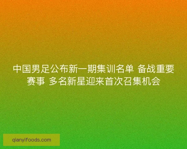 中国男足公布新一期集训名单 备战重要赛事 多名新星迎来首次召集机会